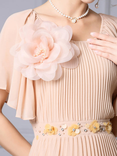 Chiffon Pleats Beading Mother Of The Bride Dress