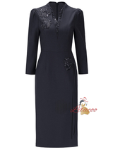 Black Beading Sequins Mother Of The Bride Dress