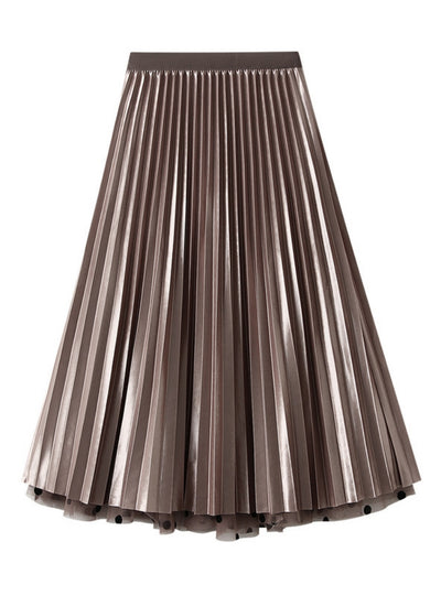 Polka Dot Mesh Pleated Skirt