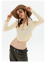 Short Long Sleeve Slim Top T-shirt