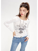 Printed Long Sleeve Shirt T-shirt
