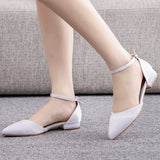 2 cm Flat Heel Pointed Hollow Sandals