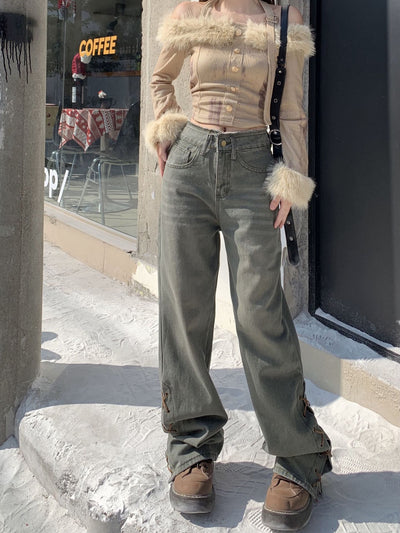 Retro High Waist Micro Pants Jeans