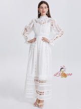 Palace High Neck Lantern Sleeve Dress