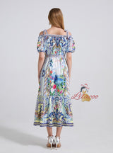 Printed Loose Short Sleeve Dress