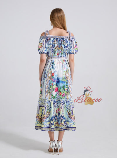 Printed Loose Short Sleeve Dress