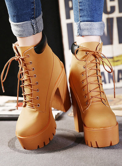 Thick-heeled Waterproof Platform Martin Boots