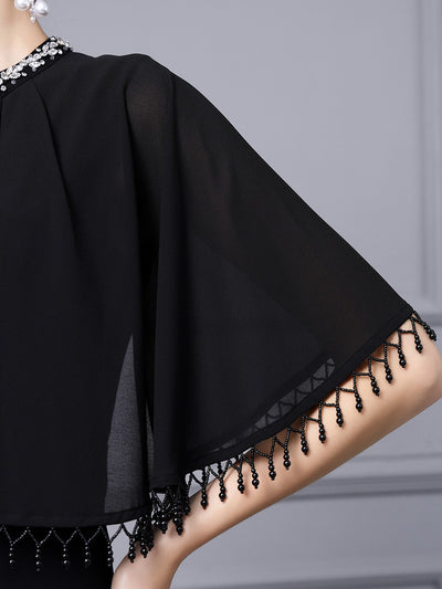 Black Beading Mother Of the Brides Dress