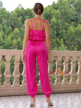 Casual Two-piece Pleated Pocket Suit