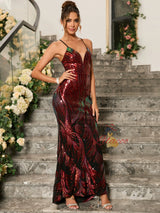 Sexy Straps V-neck Sequins Prom Dress