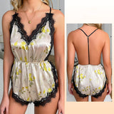 One-piece Ice Silk Sling Shorts Pajamas