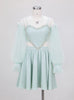 Mint Green Gauze Long Sleeve Short Slim Dress
