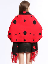 Dot Tassel Knitted Cardigan Shawl Coat