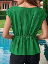 Twisted Solid Color Green Shirt