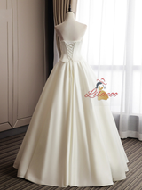 White Satin Sweetheart Wedding Dress
