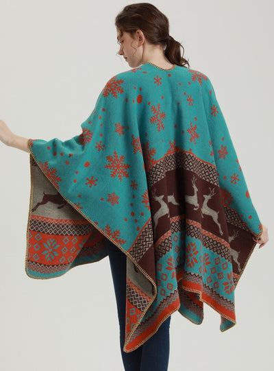 Split Scarf Shawl Double-sided Knitted Shawl