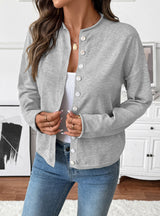 Casual Breasted Round Neck Sweater Coat