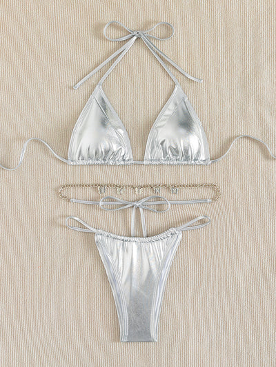 Butterfly Waist Chain Sexy Silver Bikini