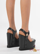 Thick-soled Wedge Fishmouth High Heels Sandals