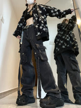 Black Straight High-waisted Jeans