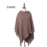 Knitted Hooded Cloak Shawl Pullover Cloak