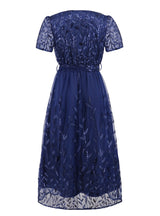 Mesh Sequins Slim V-neck Long Dress