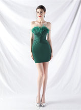 Sexy Strapless Button Short Prom Dress