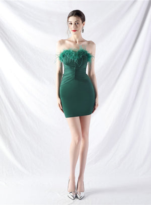 Sexy Strapless Button Short Prom Dress