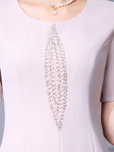 Light Pink Short Sleeve Mother Of The Bride Dress