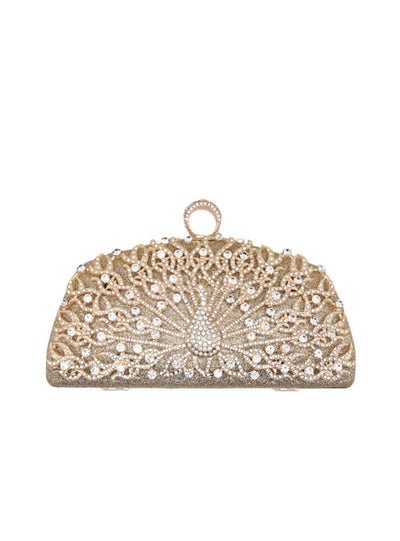 Deluxe Banquet Peacock Encrusted Dinner Bag