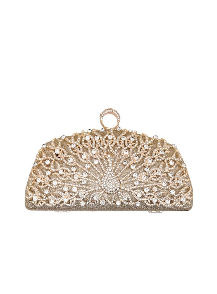 Deluxe Banquet Peacock Encrusted Dinner Bag
