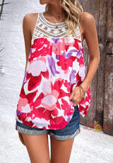 Casual Sleeveless Round Neck Printed Top