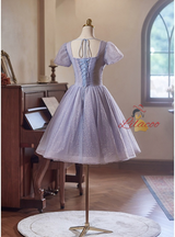 Light Purple Tulle Sequins Homecoming Dress