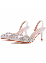 Pointed Stiletto Rhinestone Sandals Wedding Shoes