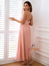 Ladies Sequined Gauze Sling Slim Dress