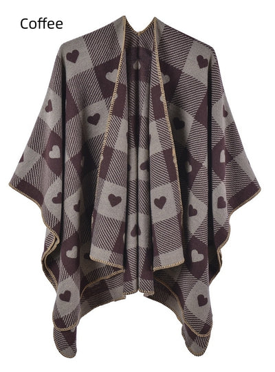 Ethnic Cape Coat Warm Cashmere Shawl Scarf