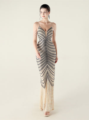 Mermaid Sequins Spaghetti Straps Prom Dress