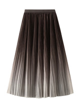 High Waist Gradient Pleated Skirt