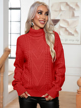 Twist High-necked Twisted Loose Long-sleeved Sweater