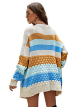 Casual Contrast Medium and Long Sweater Coat