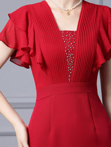 Short Sleeve Slim Fit Mother Of the Brides Dress