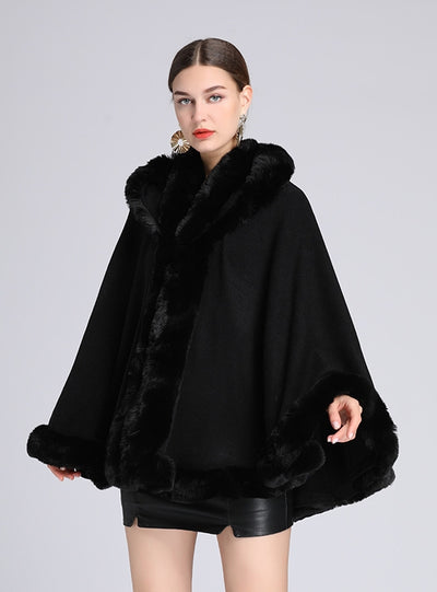 Hooded Shawl Cloak Large Size Loose Cloak Coat