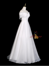 White Tulle Off the Shoulder Wedding Dress