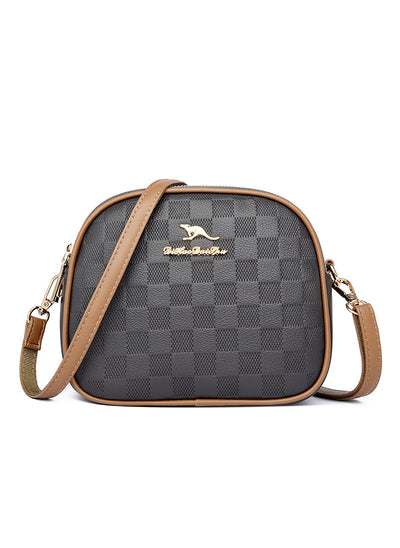 Shoulder Large-capacity Plaid Small Round Bag