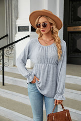 Round Neck Loose Long Sleeve T-shirt