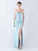 Mermaid Spaghetti Straps Pleats Prom Dress