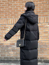 Over-the-knee loose plus-size padded cotton-padded jacket