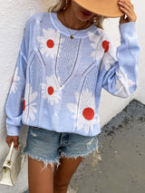 Printed Pullover Loose Sweater