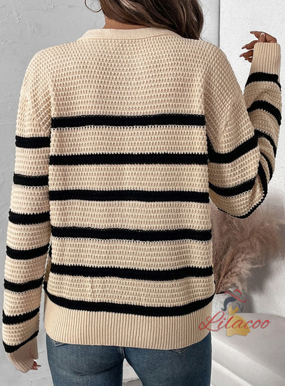 Joker Striped Pullover Knitted Sweater