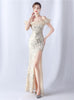 Mermaid Sequins Off the Shoulder Split Prom Dress